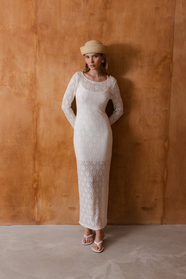 inga sukienka koronkowa cream